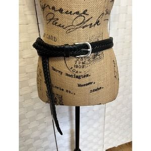 Braided Belt Genuine Leather on‎ Bonded Leather Silver Buckle 42/105